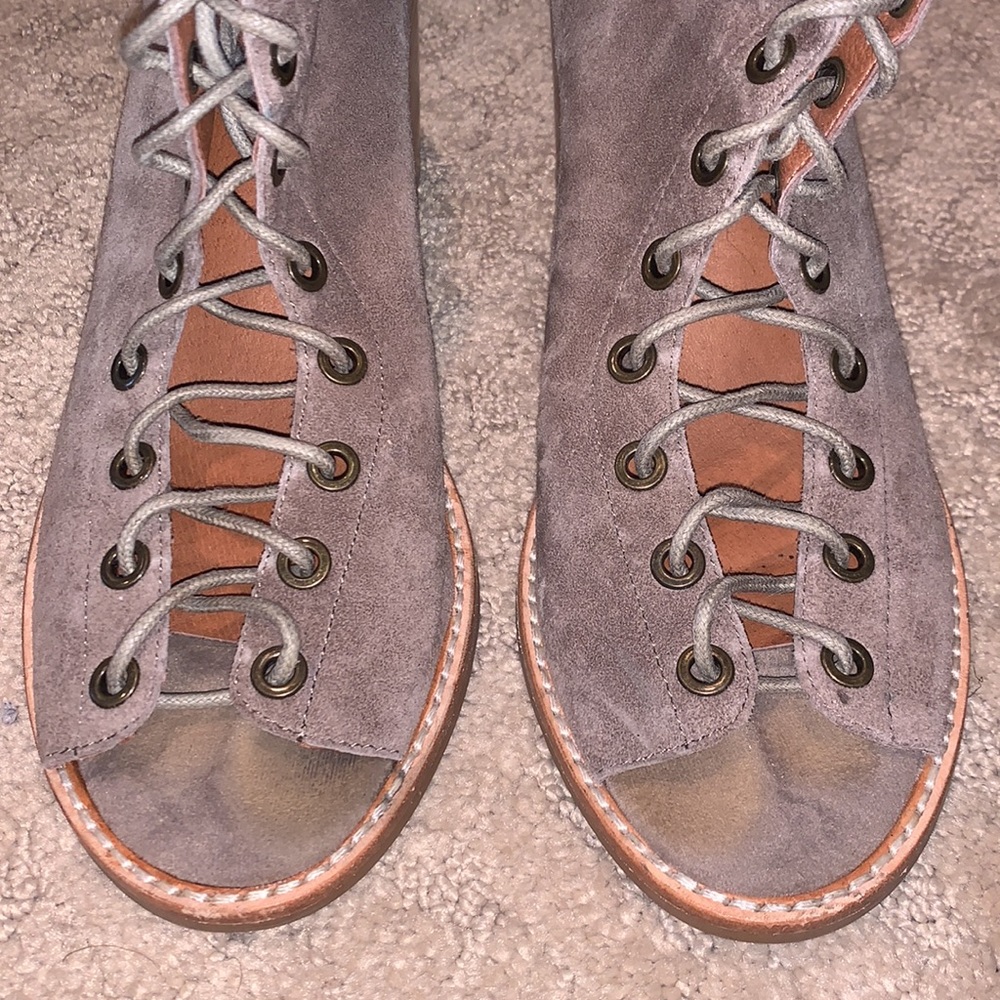 Jeffrey Campbell Suede Open Lace Booties - image 2